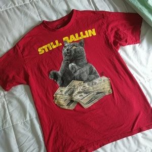 "Still Ballin" cat shirt!